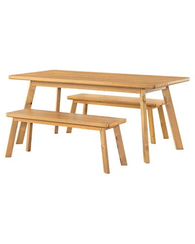 Alaterre Furniture Shelburne 73in Dining Table With Bench, Set Of 2 In Natural