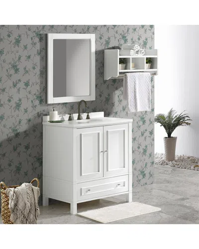 Alaterre Furniture Williamsburg 2pc Wooden Bathroom Vanity Set In White