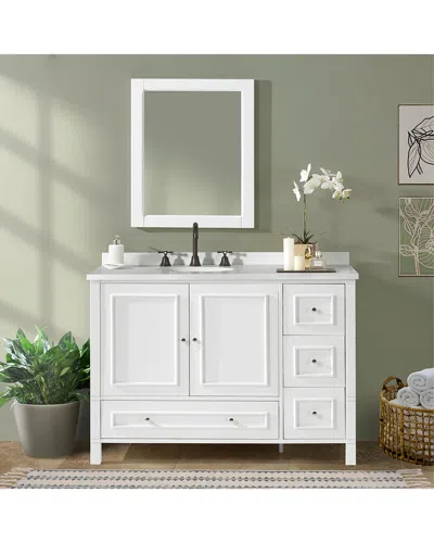 Alaterre Furniture Williamsburg 2pc Wooden Bathroom Vanity Set In White