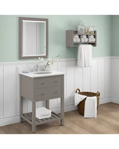 Alaterre Furniture Williamsburg 3pc Wooden Bathroom Vanity Set In Gray