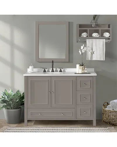 Alaterre Furniture Williamsburg 3pc Wooden Bathroom Vanity Set In Gray