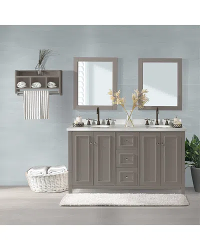 Alaterre Furniture Williamsburg 4pc Wooden Bathroom Vanity Set In Gray