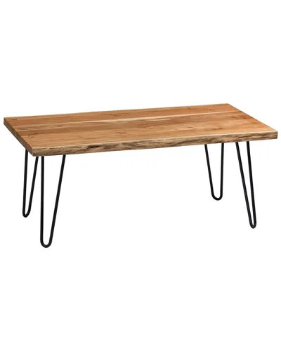 Alaterre Hairpin Natural Live Edge Wood With Metal 48in Large Coffee Table In Brown