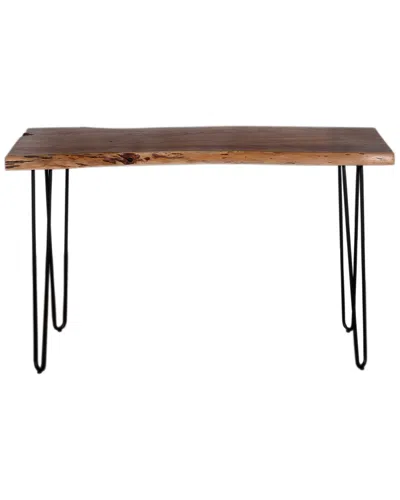 Alaterre Hairpin Natural Live Edge Wood With Metal 48in Media Console Table In Brown