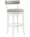 Alaterre Hanover Swivel Bar Height Bar Stool In White