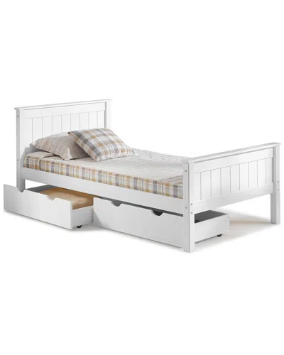 Alaterre Harmony Twin Wood Platform Bed With Storage Drawers