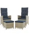 Alaterre Haven All-weather Wicker Outdoor Recliners With Ottomans And Cushions