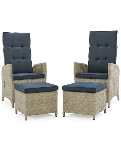 Alaterre Haven All-weather Wicker Outdoor Recliners With Ottomans And Cushions