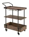Alaterre Kyra 32in Oak & Metal Bar Cart