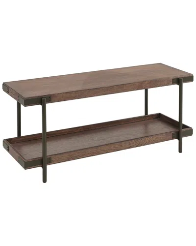 Alaterre Kyra 42in Oak & Metal Bench With Shelf