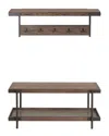 Alaterre Kyra 42in Oak & Metal Coat Hook With Shelf & Bench Set