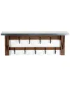 Alaterre Millwork 40in Double Row Hook Shelf - Wood/zinc