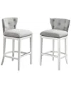 Alaterre Miranda Set Of 2 Swivel Counter Height Bar Stools In White