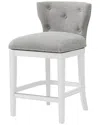 Alaterre Miranda Swivel Bar Height Bar Stool In White