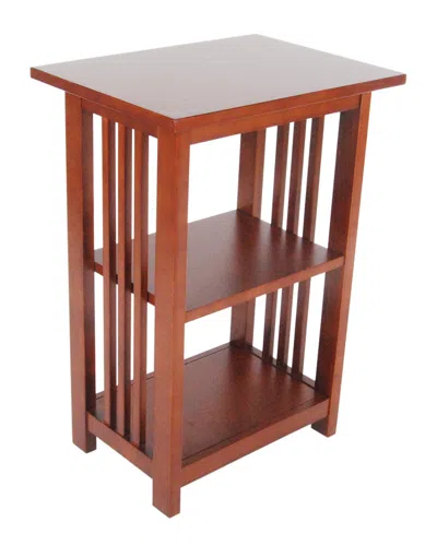 Alaterre Mission 2 Shelf End Table In Brown