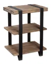 Alaterre Modesto 2-shelf Metal Strap And Reclaimed Wood End Table