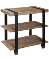 Alaterre Modesto Metal Strap And Reclaimed Wood End Table With Shelf