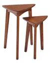 Alaterre Monterey 24in Mid-century Wood Triangular Nesting End Tables
