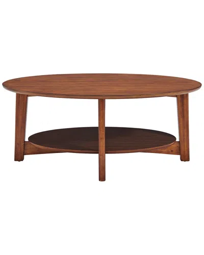 Alaterre Monterey 48in Oval Mid-century Modern Wood Coffee Table In Brown