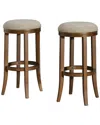 Alaterre Natick Set Of 2 Bar Height Stools In Brown