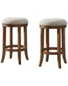Alaterre Natick Set Of 2 Counter Height Stools In Brown