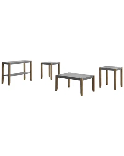 Alaterre Newport 4-piece Faux Concrete And Wood Living Room