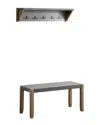 Alaterre Newport 40in Coat Hook With Shelf & Faux Concrete Bench Set
