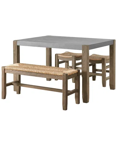 Alaterre Newport 4pc Wood Dining Set With Table In Brown