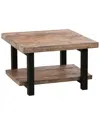 Alaterre Pomona 27in Metal And Wood Square Coffee Table