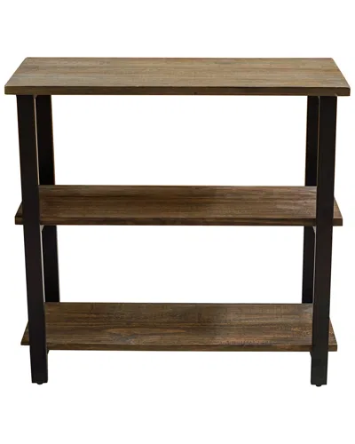 ALATERRE ALATERRE POMONA 31INH 2-SHELF METAL AND SOLID WOOD UNDER-WINDOW BOOKCASE