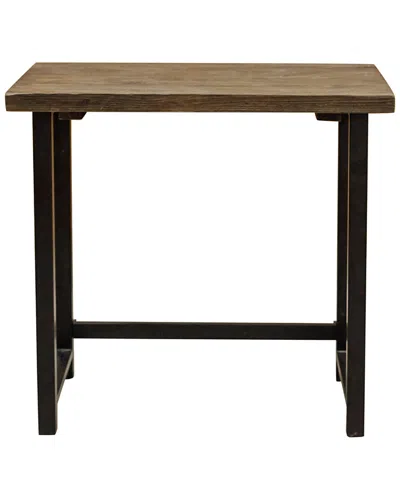 Alaterre Pomona 32inw Small Metal And Solid Wood Desk In Brown
