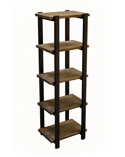 Alaterre Pomona 48inh Metal & Solid Wood Bath Floor Storage Shelf