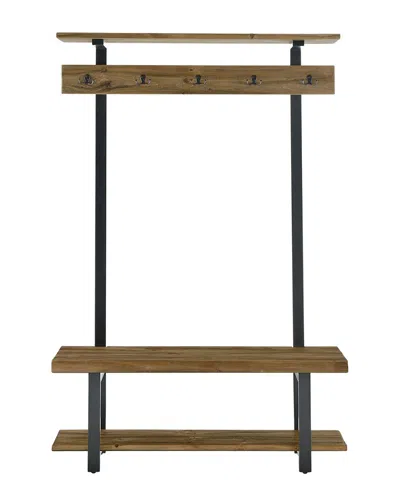Alaterre Pomona Entryway Hall Tree With Bench In Brown