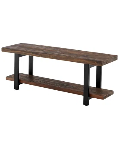 Alaterre Pomona Metal And Wood Bench In Brown
