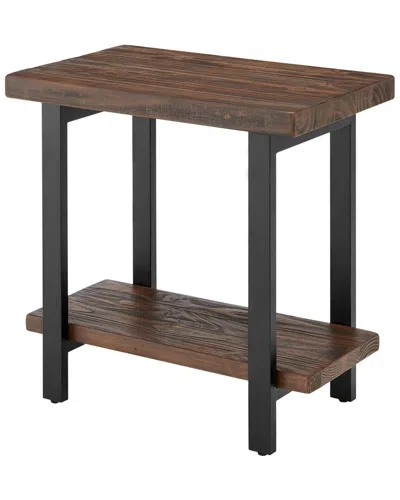 Alaterre Pomona Metal And Wood End Table In Brown