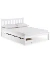 Alaterre Poppy Full Wood Platform Bed With Storage Drawers