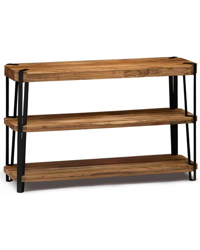 Alaterre Ryegate Natural Live Edge Solid Wood With Metal Media Console Table In Brown
