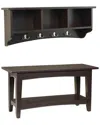 Alaterre Shaker Cottage Storage Coat Hook With Bench Set