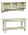 Alaterre Shaker Cottage Storage Coat Hook With Bench Set