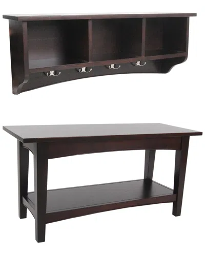Alaterre Shaker Cottage Storage Coat Hook With Bench Set