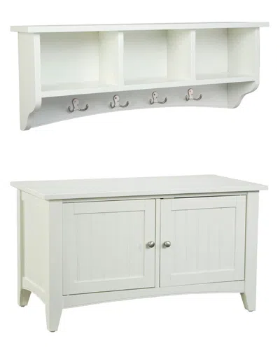 Alaterre Shaker Cottage Storage Coat Hook With Cabinet Bench Set