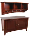 Alaterre Shaker Cottage Storage Coat Hook With Cabinet Bench Set