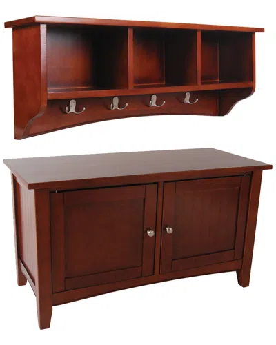 Alaterre Shaker Cottage Storage Coat Hook With Cabinet Bench Set