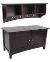 Alaterre Shaker Cottage Storage Coat Hook With Cabinet Bench Set