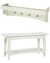 Alaterre Shaker Cottage Tray Shelf Coat Hook With Bench Set