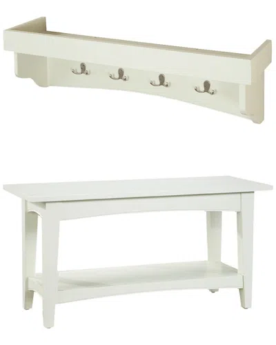 ALATERRE ALATERRE SHAKER COTTAGE TRAY SHELF COAT HOOK WITH BENCH SET