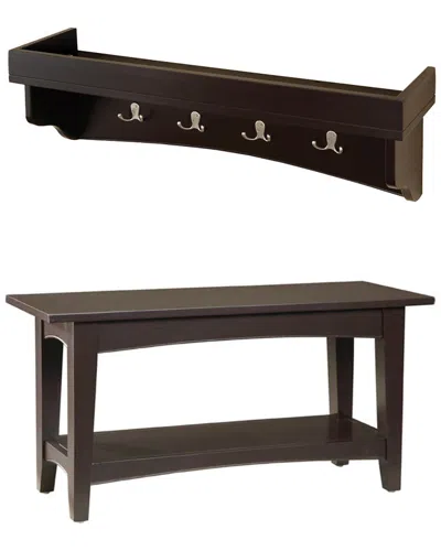 ALATERRE ALATERRE SHAKER COTTAGE TRAY SHELF COAT HOOK WITH BENCH SET