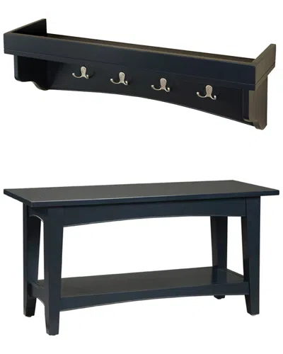 Alaterre Shaker Cottage Tray Shelf Coat Hook With Bench Set
