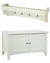 Alaterre Shaker Cottage Tray Shelf Coat Hook With Cabinet Bench