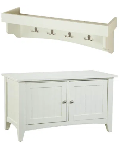 Alaterre Shaker Cottage Tray Shelf Coat Hook With Cabinet Bench
